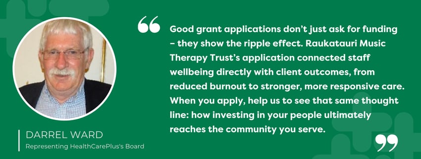 Darrels feedback on Raukatauri Music Therapy Trust