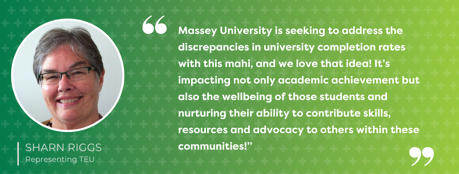 Sharn Riggs comment on Massey Uni Project