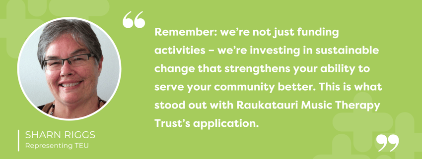 Sharn feedback on Raukatauri Music Therapy Trust 